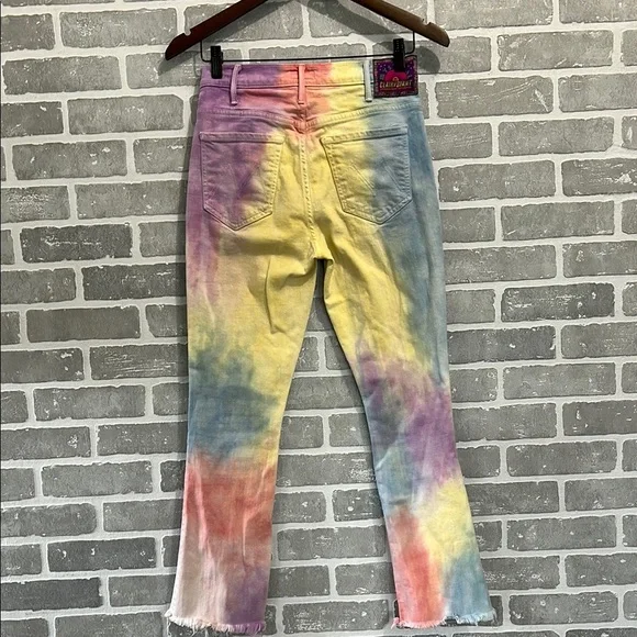 Mother The Hustler Ankle Fray Tie Dye Jeans Mystical AF Size 27 - Picture 12 of 16